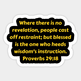 Bible Verse Proverbs 29:18 Sticker